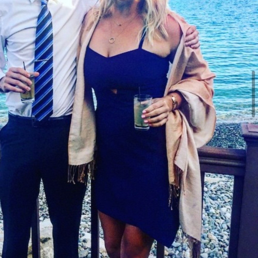 Navy Blue GREYLIN asymmetrical dress